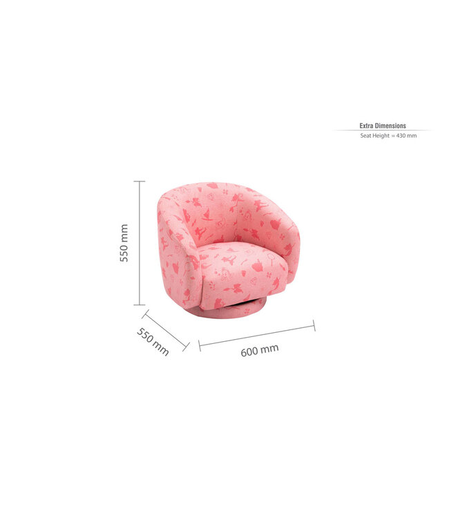 Birlea Children's Princess Accent Swivel Chair