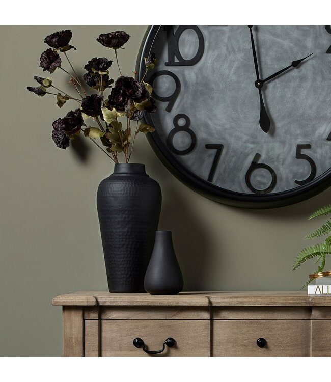 Hill Interiors Matt Black Small Hammered Vase With Lid