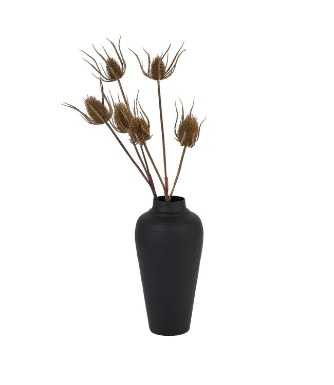 Hill Interiors Matt Black Small Hammered Vase With Lid