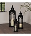 Hill Interiors Set Of Three Black Wooden Lanterns Archway Design