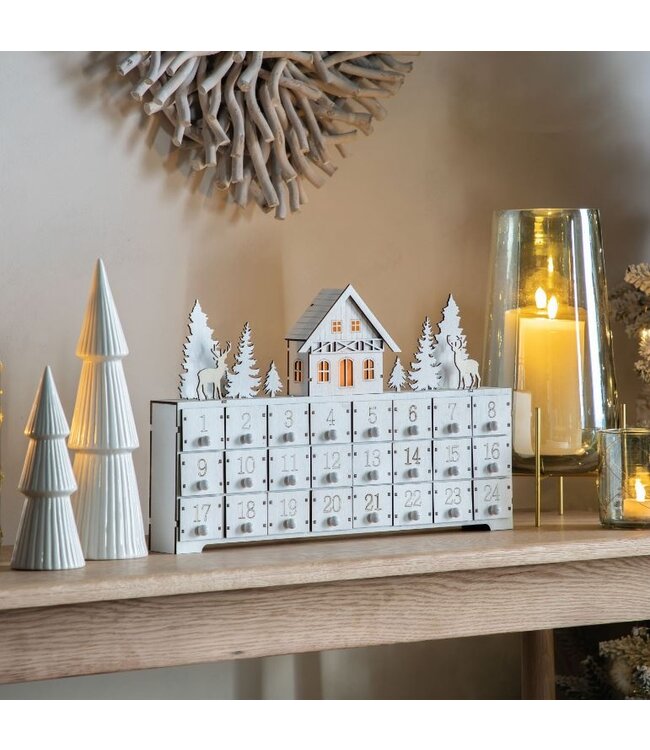 Advent Calendar With LED White