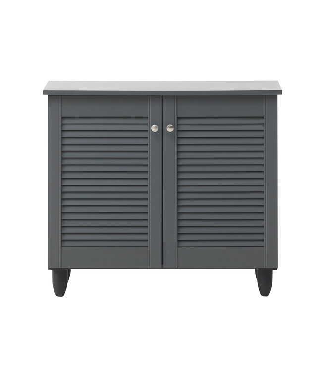 Timber Art Design Traditional Dark Grey 2 Door Shoe Cabinet