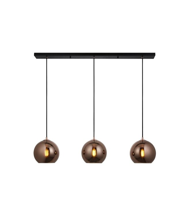 Black & Copper Trio Pendant Light