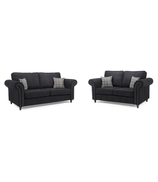 Oakland 3 & 2 Seater Sofa - Charcoal