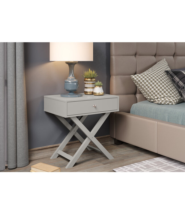 Core Products Painted Grey Petite X Leg Bedside