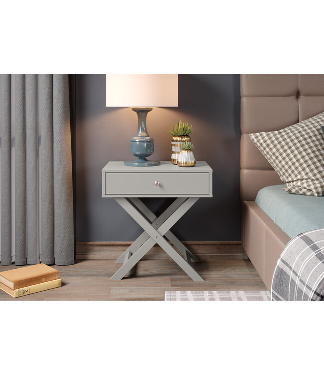 Core Products Painted Grey Petite X Leg Bedside