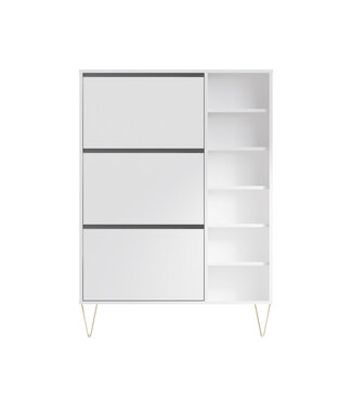 Timber Art Design Monaco 3 Drawer Shoe Cabinet in White