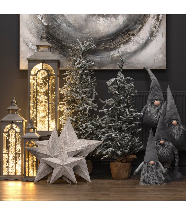 Hill Interiors Set of Three Grey Wooden Stars