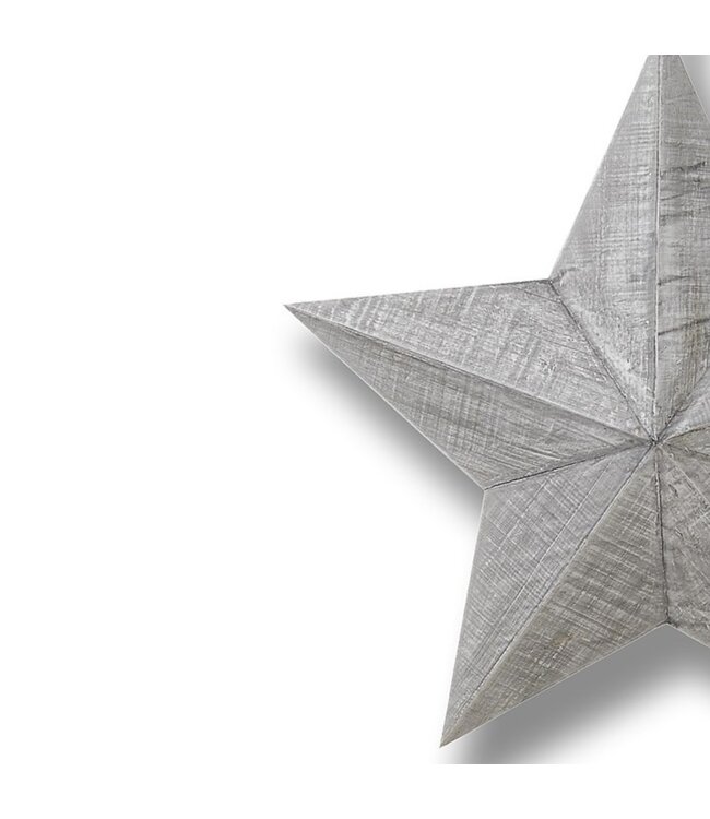 Hill Interiors Set of Three Grey Wooden Stars