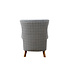 Wing Chair Grey Upholstered Button Back