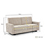 Igor Beige 3 Seater Sofa Bed