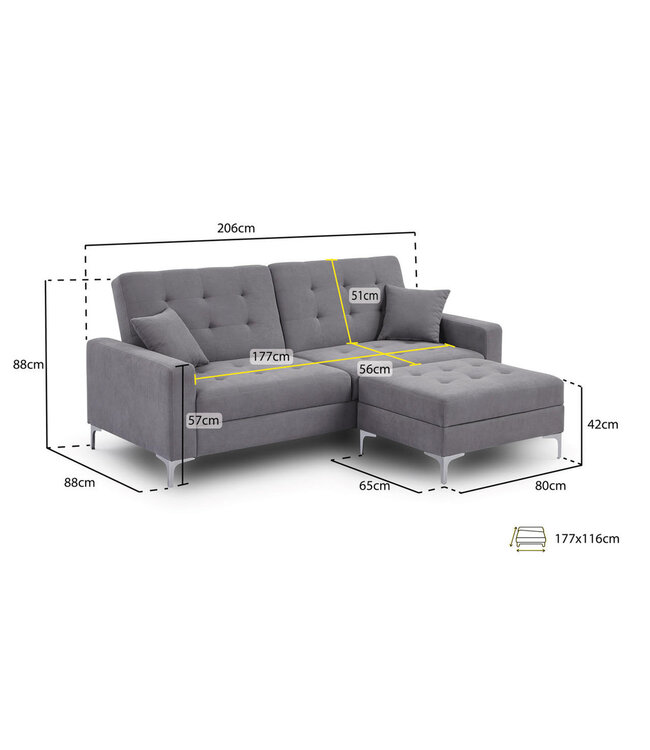 Brook Universal Corner Sofa Bed