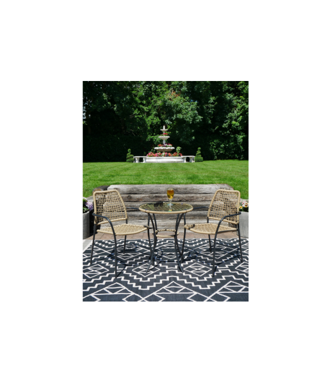 Amalfi Round Table & Two Chairs