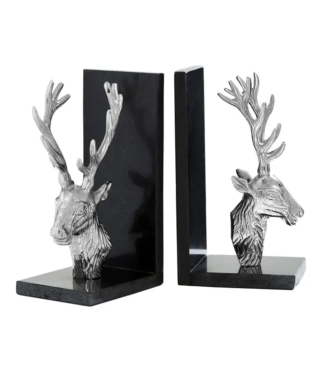 Fifty Five South Stag Bookends With Marble Base