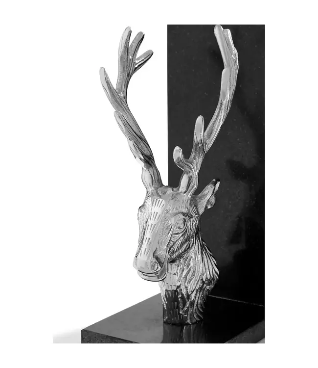 Stag Bookends With Marble Base