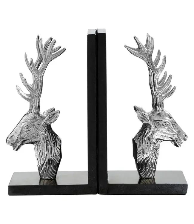 Stag Bookends With Marble Base