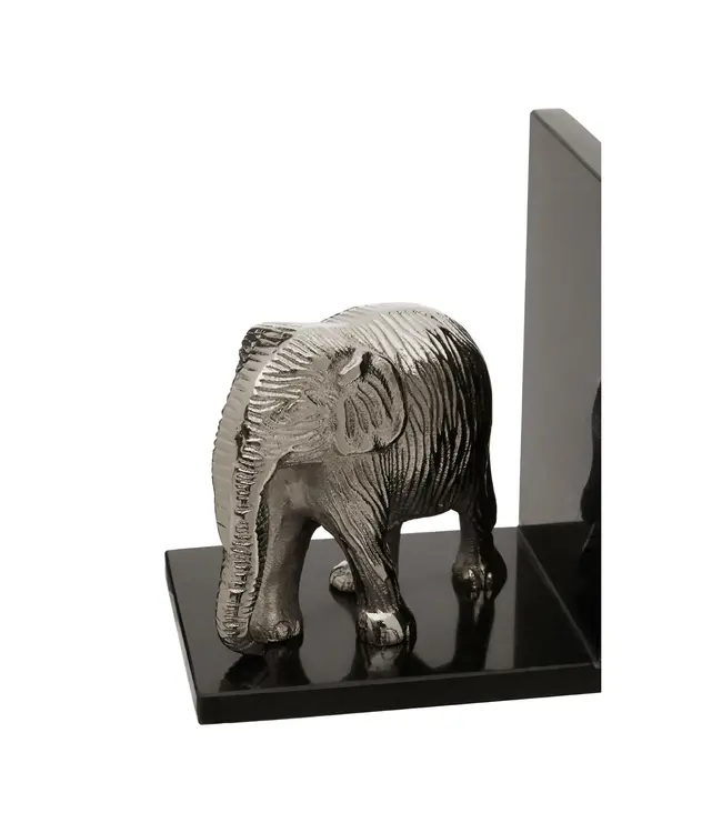Elephant Bookends With Marble Base