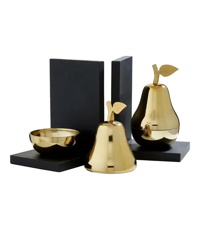 Fifty Five South Gold Pear Bookends