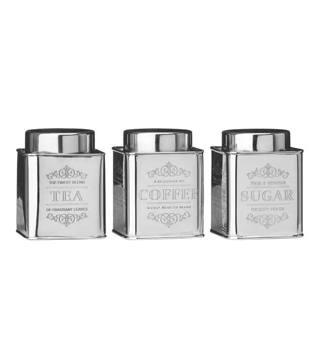 Interiors By Premier Chai Silver Set of Canisters