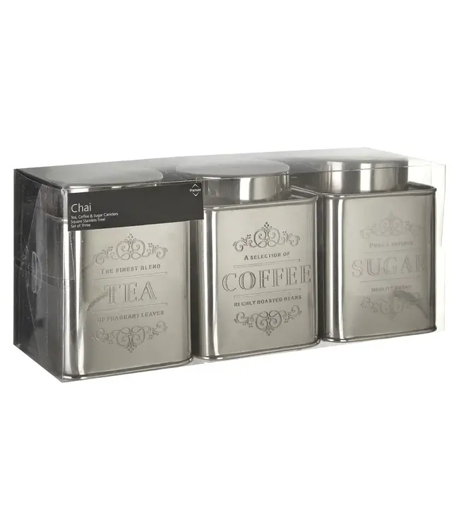 Chai Silver Set of Canisters