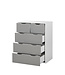 Timber Art Design 4 Piece Bedroom Set 3+2 Drawer - Grey