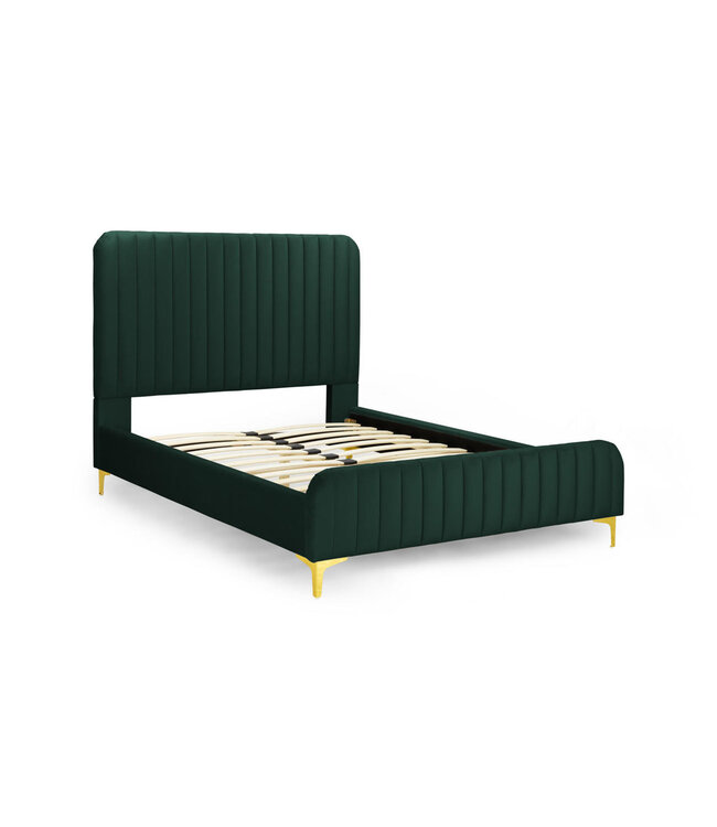 Naia Green Fabric Bed