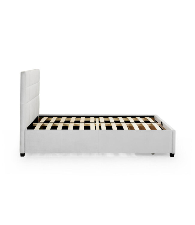 Liana Grey Fabric Bed With Drawer