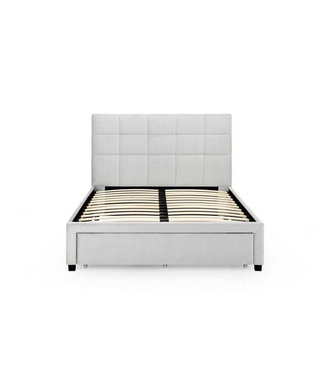 Liana Grey Fabric Bed With Drawer