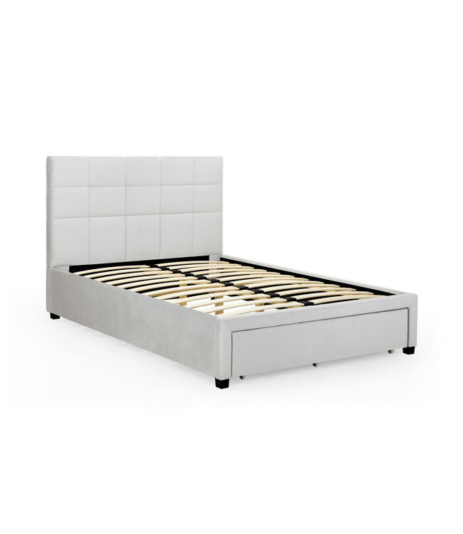 Liana Grey Fabric Bed With Drawer