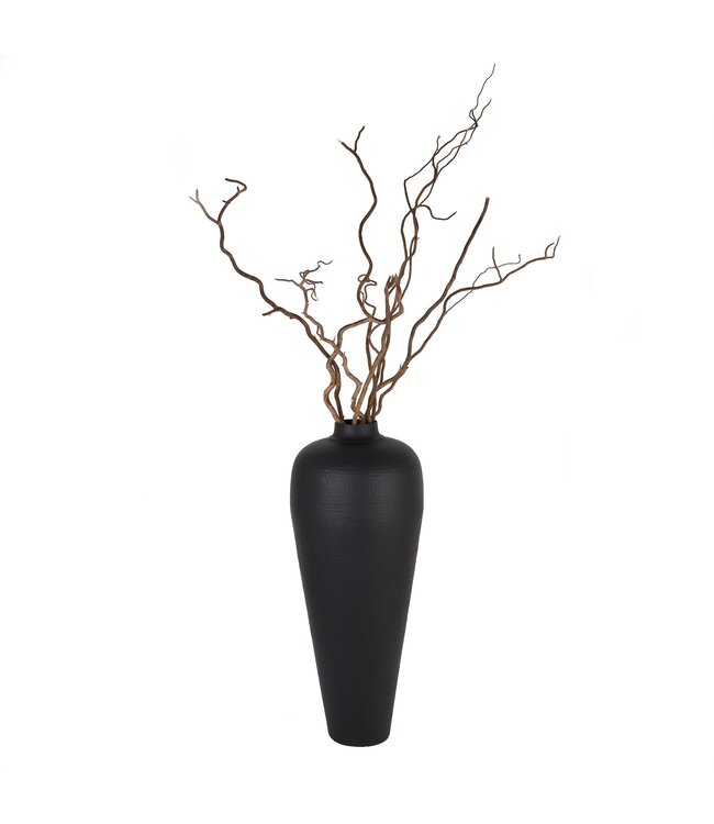 Hill Interiors Matt Black Hammered Medium Vase With Lid