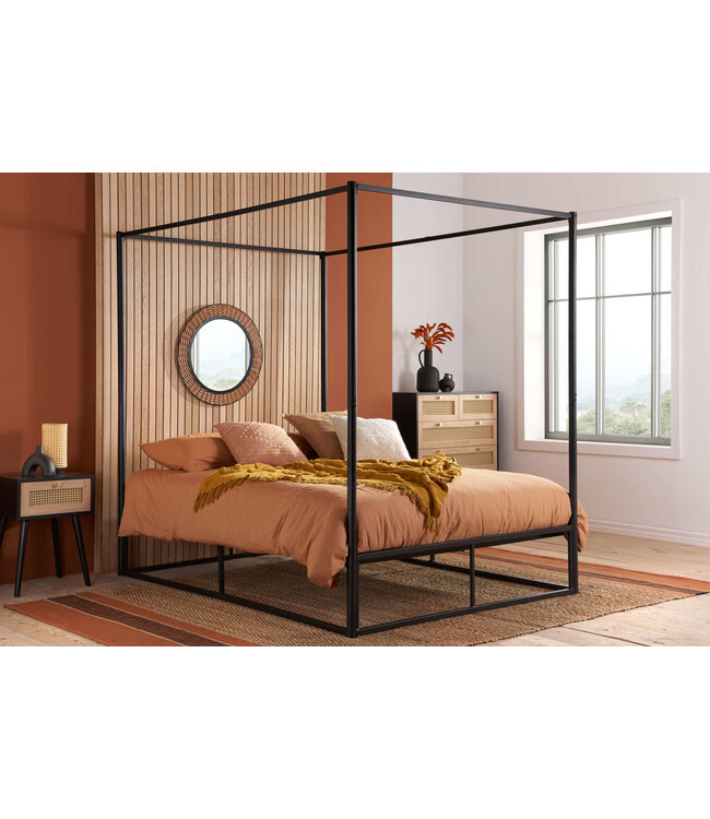 Birlea Black Metal Four Poster Bed