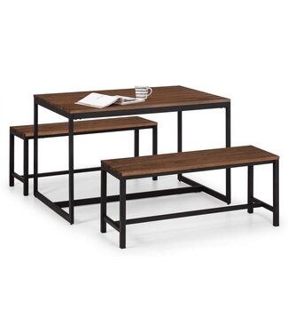 Julian Bowen Tribeca Walnut Dining Table & Benches