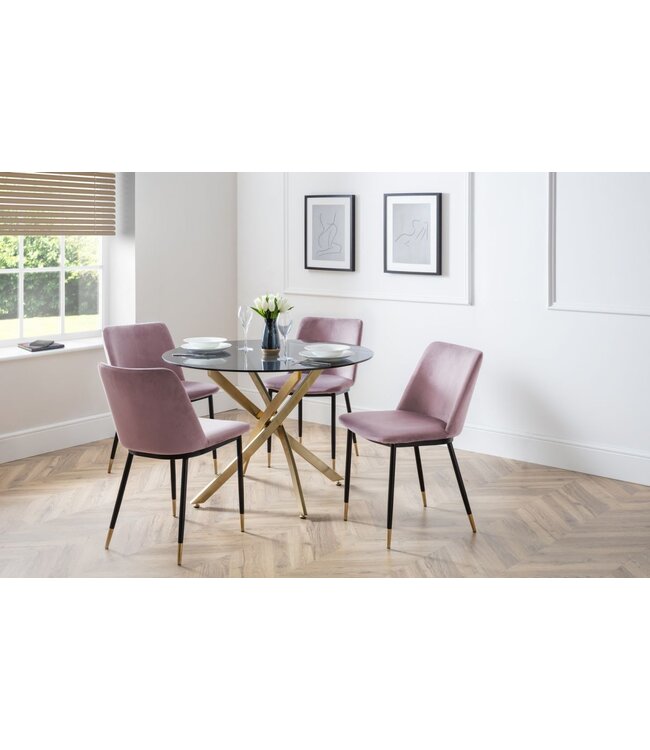 Julian Bowen Montero Round Table & 4 Delaunay Chairs