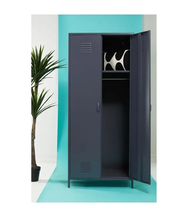 Two Door Grey Metal Wardrobe