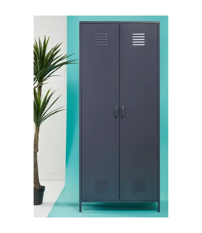 Interiors By Premier Two Door Grey Metal Wardrobe