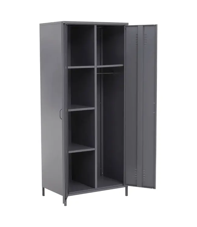 Two Door Grey Metal Wardrobe