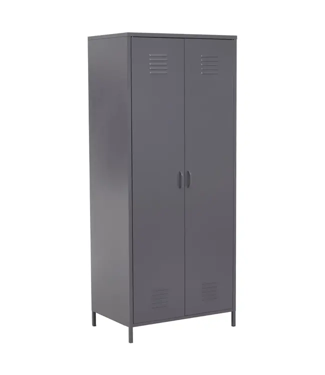 Two Door Grey Metal Wardrobe