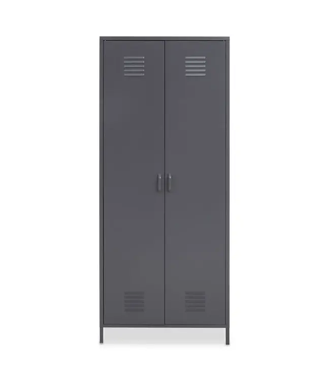 Two Door Grey Metal Wardrobe