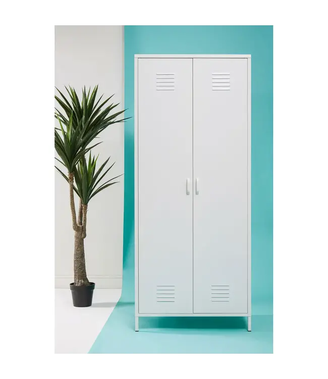 Two Door White Metal Wardrobe