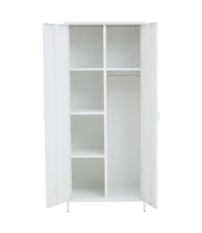 Two Door White Metal Wardrobe