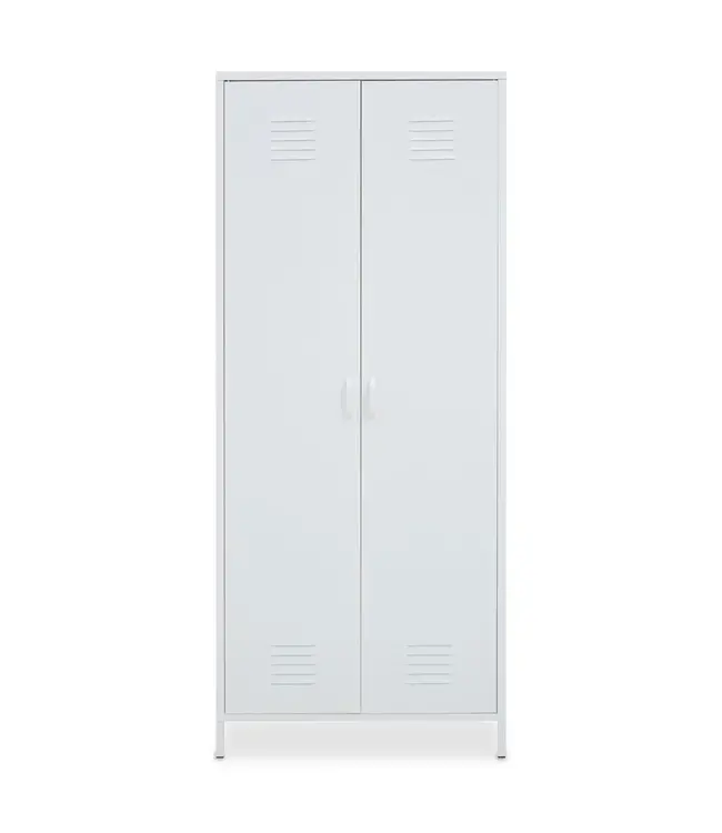 Two Door White Metal Wardrobe