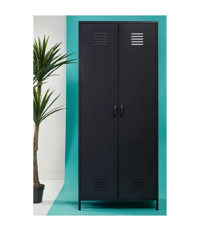 Two Door Black Metal Wardrobe