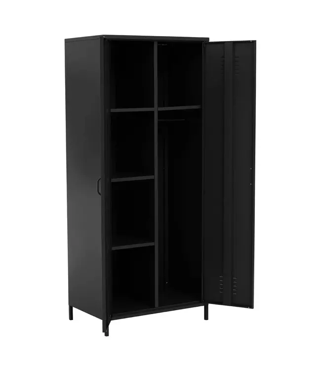 Two Door Black Metal Wardrobe
