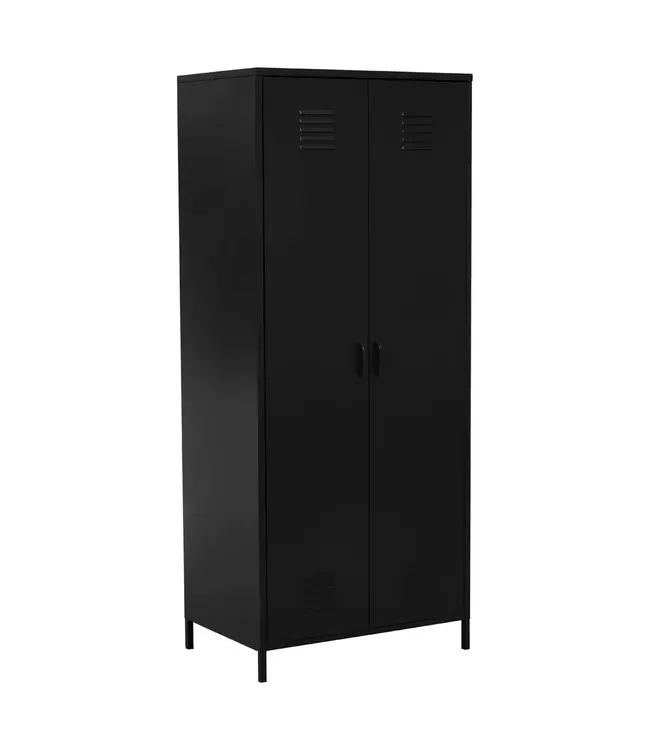 Two Door Black Metal Wardrobe