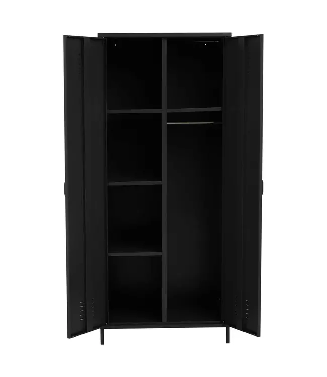 Two Door Black Metal Wardrobe