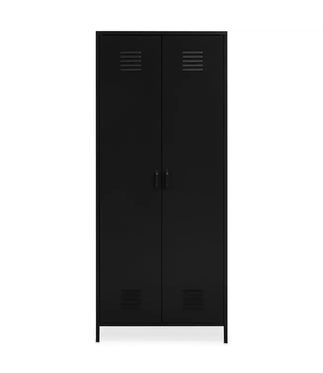 Two Door Black Metal Wardrobe