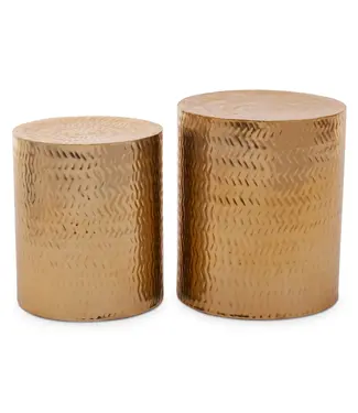 Fifty Five South Templar Set of 2 Gold Finish Stools