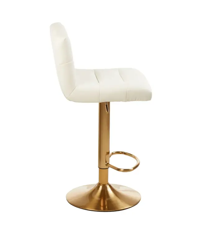 Baina White|Gold Bar Stool
