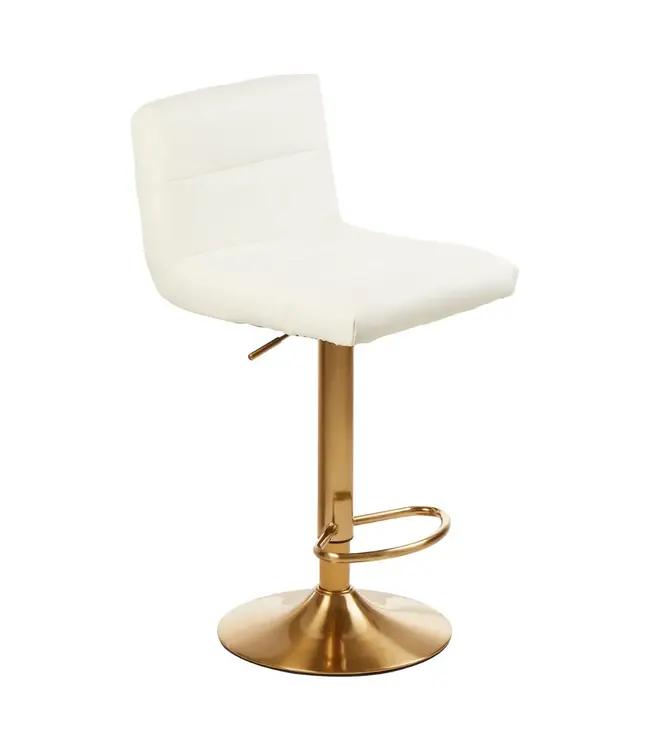 Baina White|Gold Bar Stool