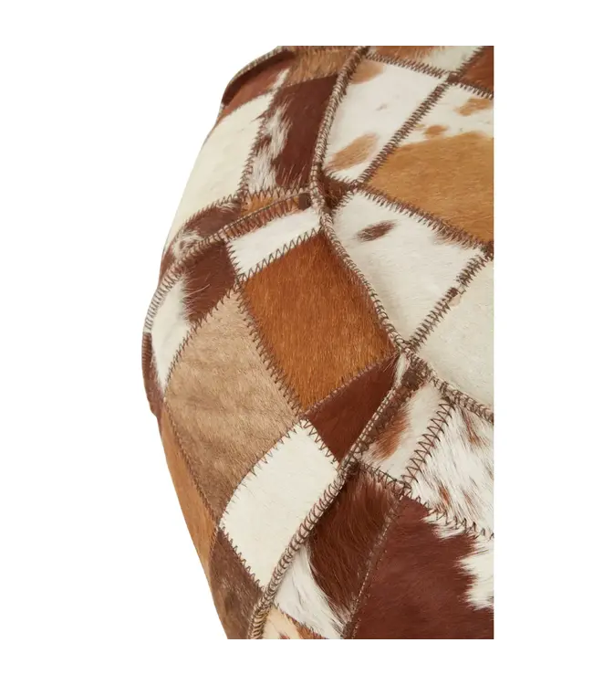 Patchwork Multicolour Leather Pouffe